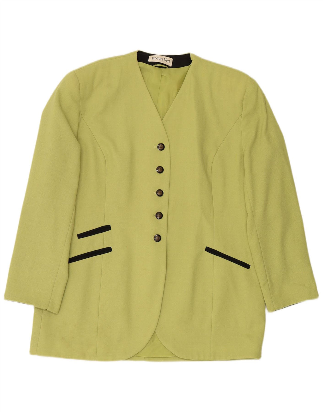JACQUES VERT Womens 5 Button Blazer Jacket UK 18 XL Green Polyester