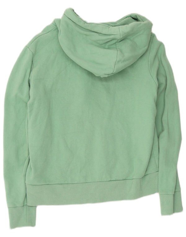 Superdry Womens Graphic Hoodie Jumper UK 12 Medium Green Cotton