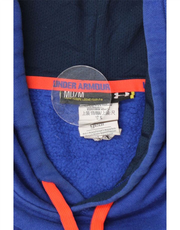 UNDER ARMOUR Mens Hoodie Jumper Medium Blue Cotton