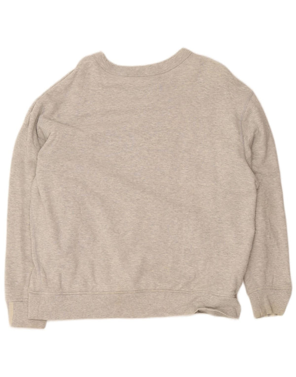 Adidas Mens Loose Fit Sweatshirt Jumper Medium Grey Flecked Cotton