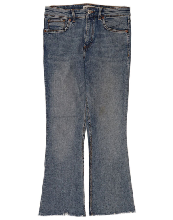 Zara Womens Flare Cropped Jeans EU 40 Medium W30 L25 Blue
