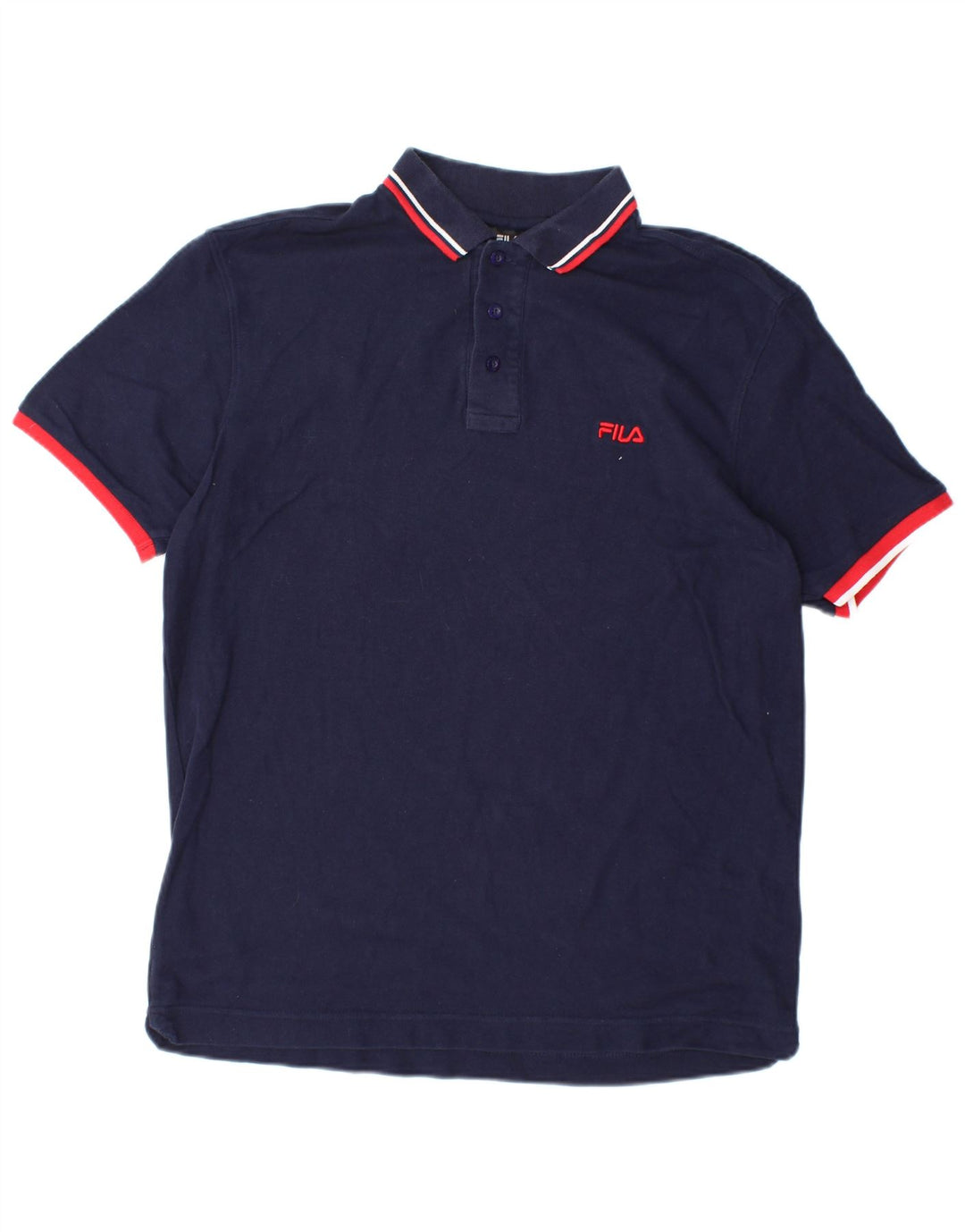 FILA Mens Polo Shirt Large Navy Blue Cotton