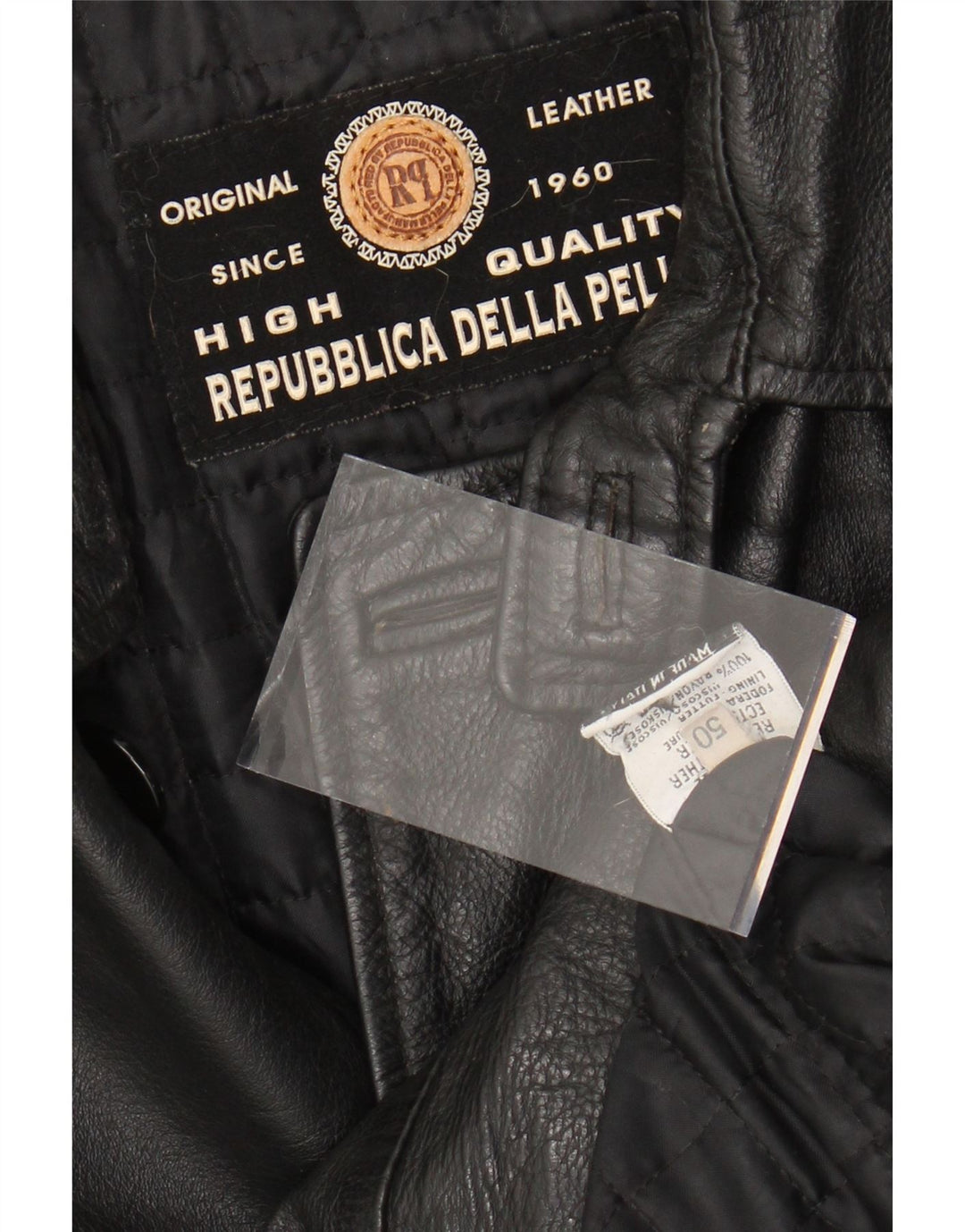 VINTAGE Mens Leather Jacket IT 50 Large Black Leather