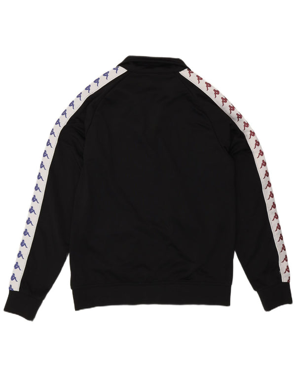 Kappa Mens Graphic Tracksuit Top Jacket Medium Black Colourblock Polyester