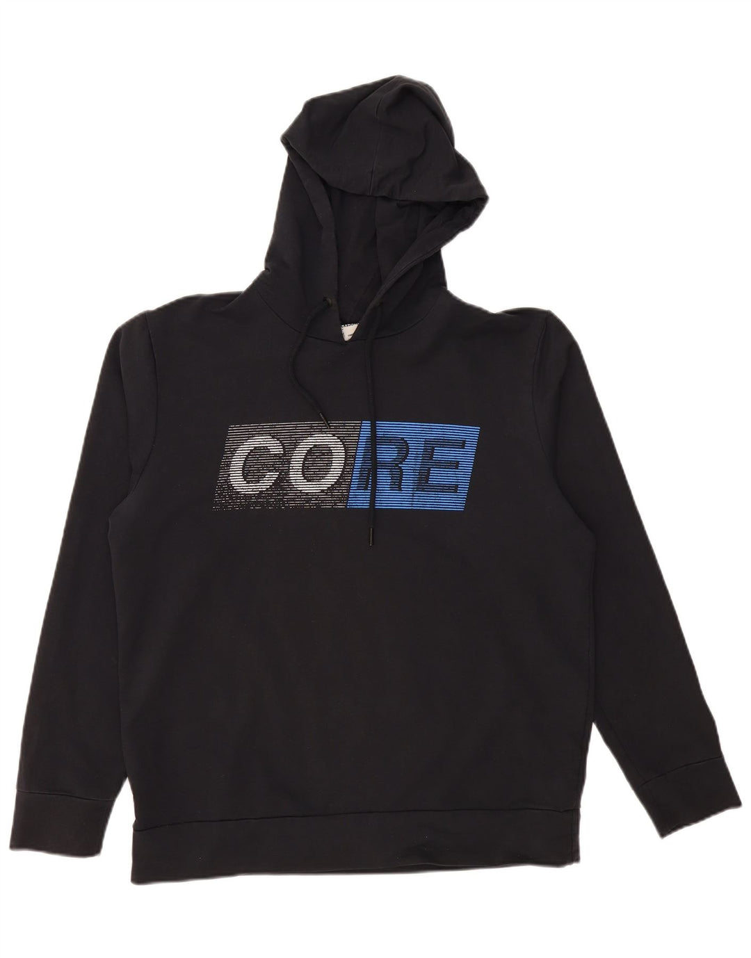 JACK & JONES Mens Graphic Hoodie Jumper XL Black Cotton