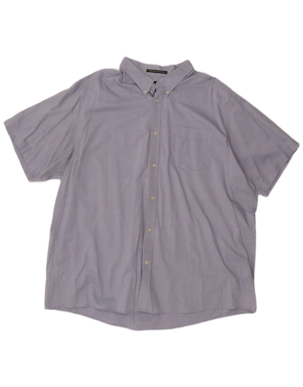 EDDIE BAUER Mens Short Sleeve Relaxed Fit Shirt 3XL Blue Cotton