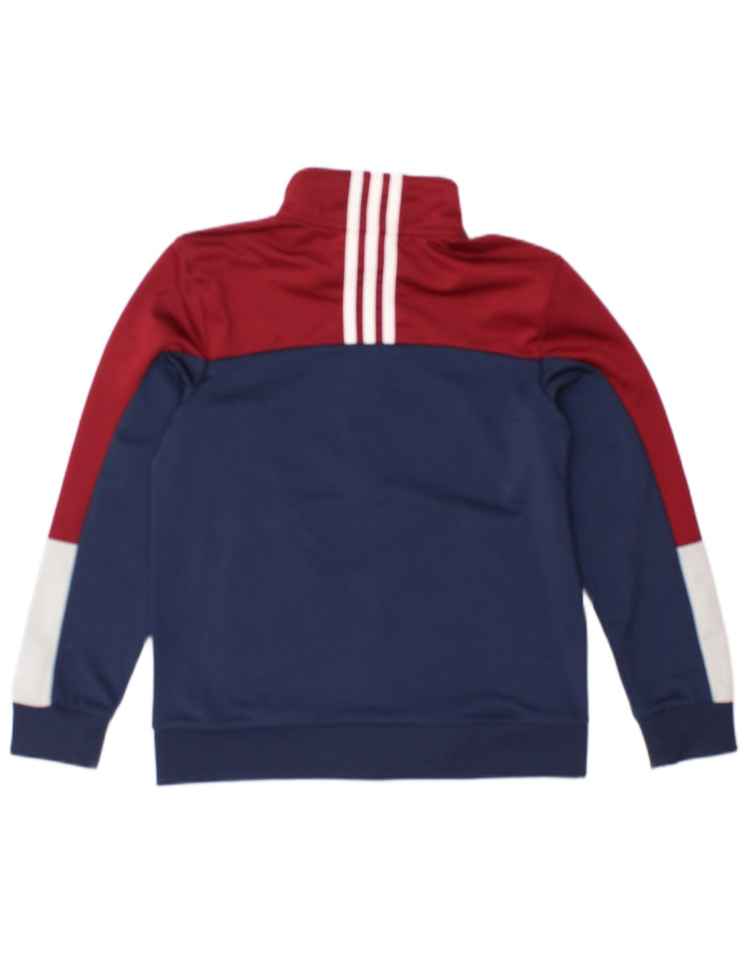 ADIDAS Boys Tracksuit Top Jacket 10-11 Years Medium Navy Blue Colourblock