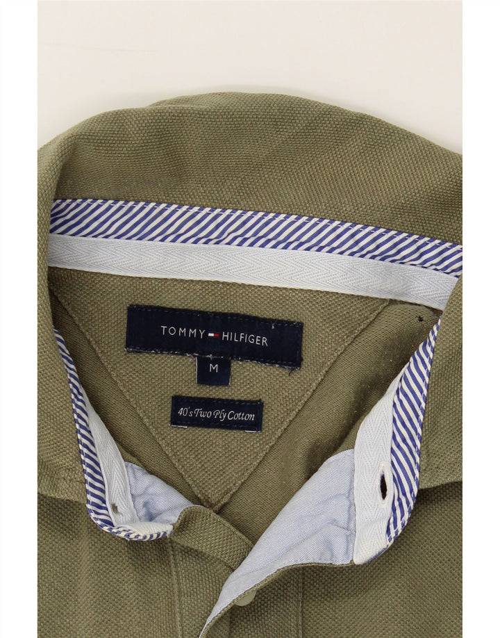TOMMY HILFIGER Mens Polo Shirt Medium Khaki Cotton Vintage Tommy Hilfiger and Second-Hand Tommy Hilfiger from Messina Hembry 