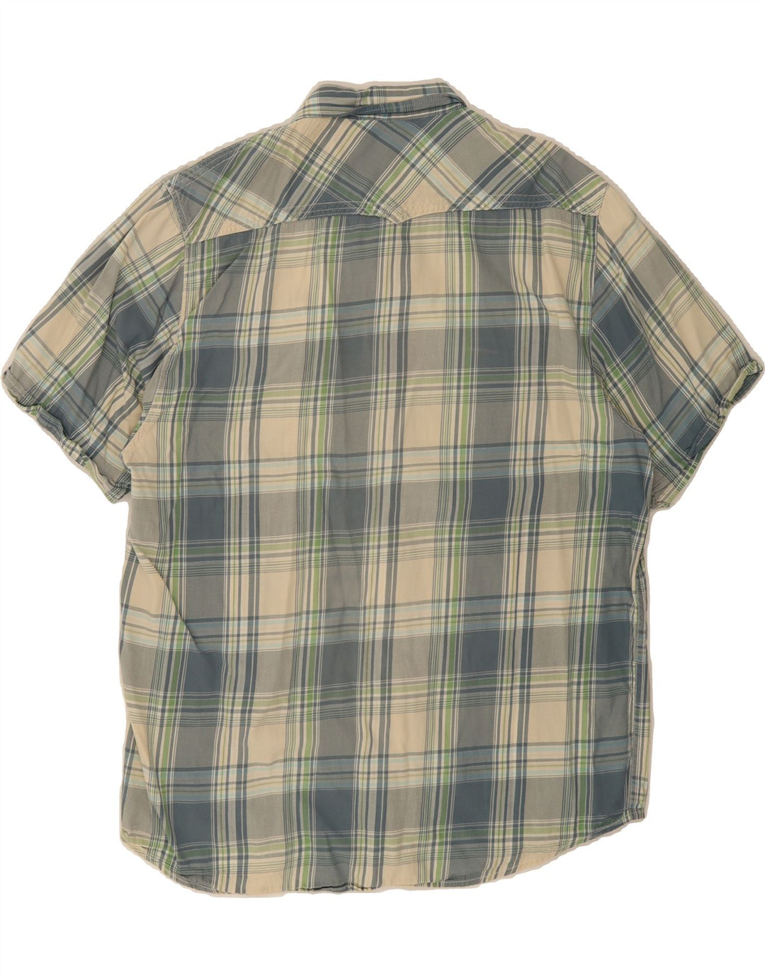 GLOBE TROTTER Mens Short Sleeve Shirt Large Multicoloured Check Cotton Vintage Globe Trotter and Second-Hand Globe Trotter from Messina Hembry 