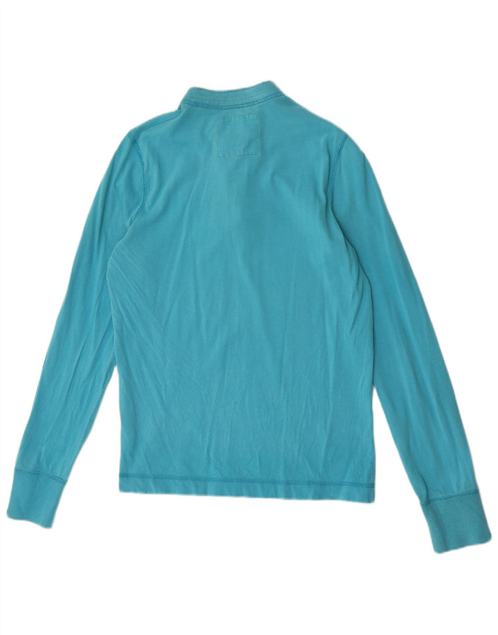 Hollister Womens Top Long Sleeve UK 10 Small Blue Cotton