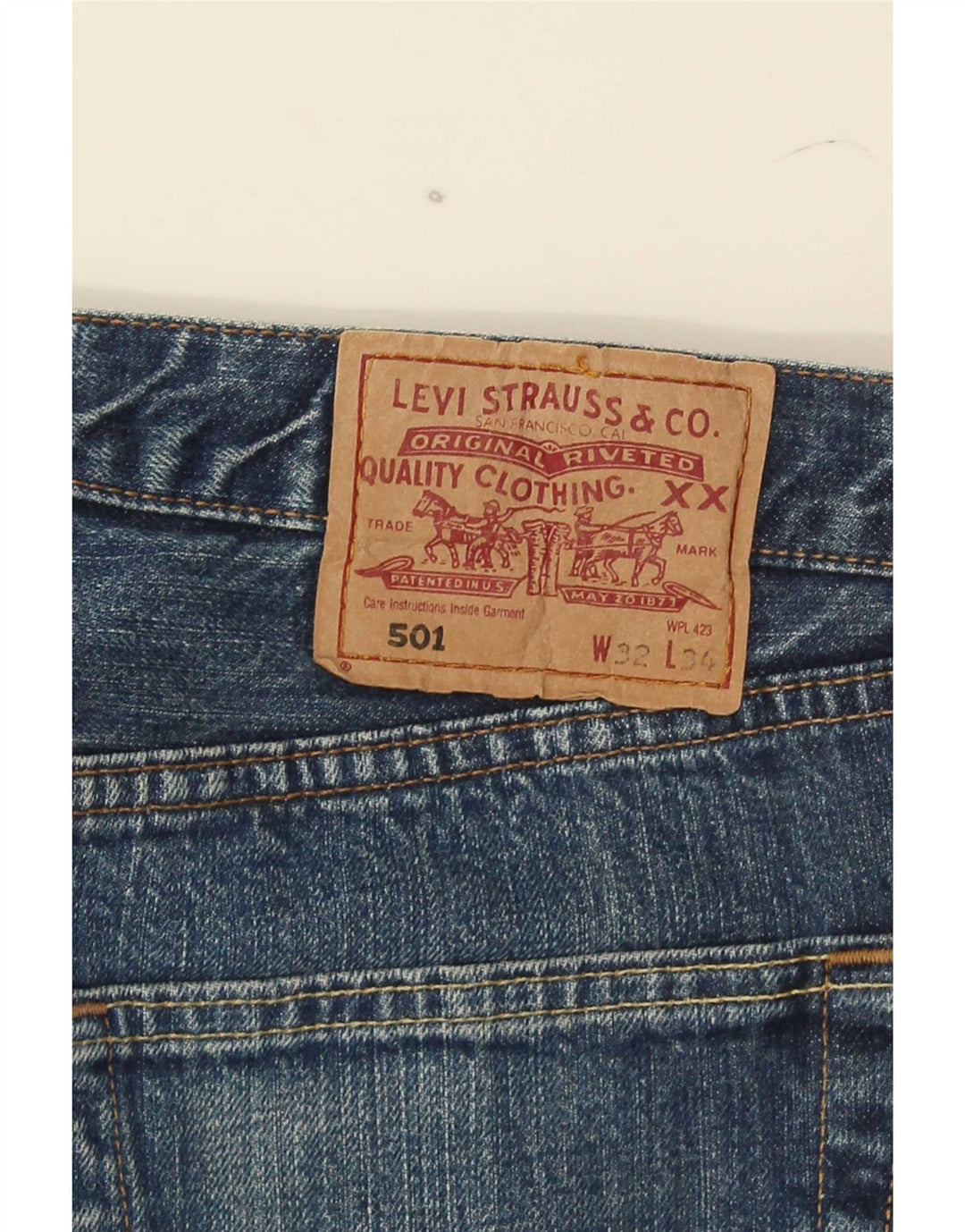 Levi's Mens 501 Straight Jeans W32 L34 Blue
