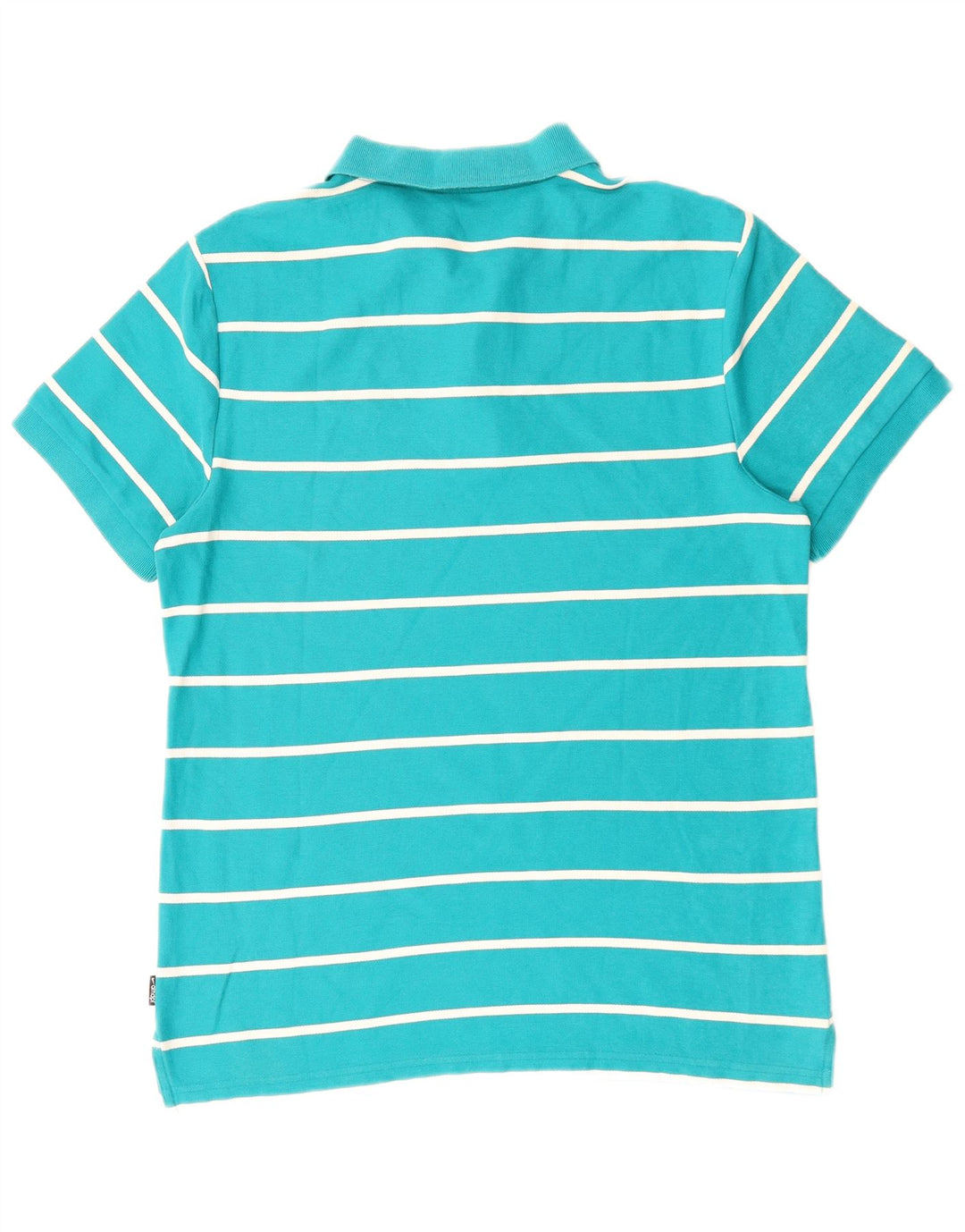 NIKE Mens Polo Shirt Large Blue Striped Cotton