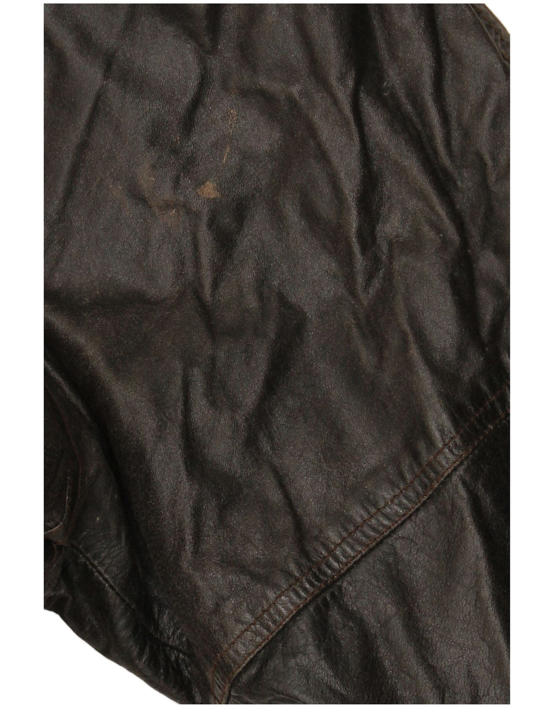 VINTAGE Womens Double Breasted Leather Coat EU 38 Medium Brown Leather