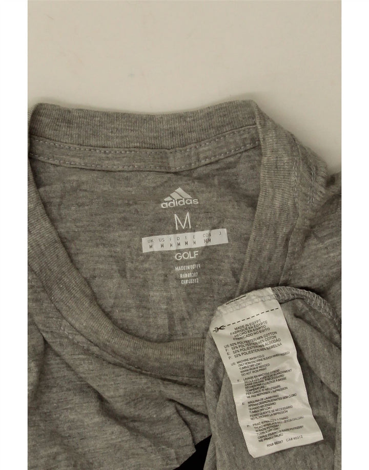 Adidas Mens Graphic T-Shirt Top Medium Grey Flecked Polyester