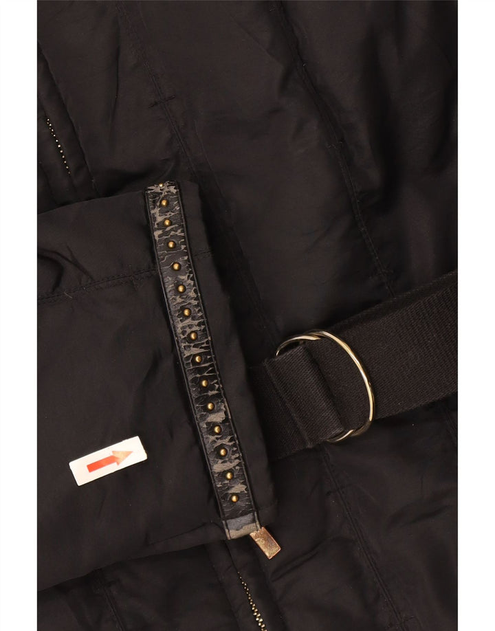 Trussardi Womens Padded Jacket IT 48 XL Black Polyamide