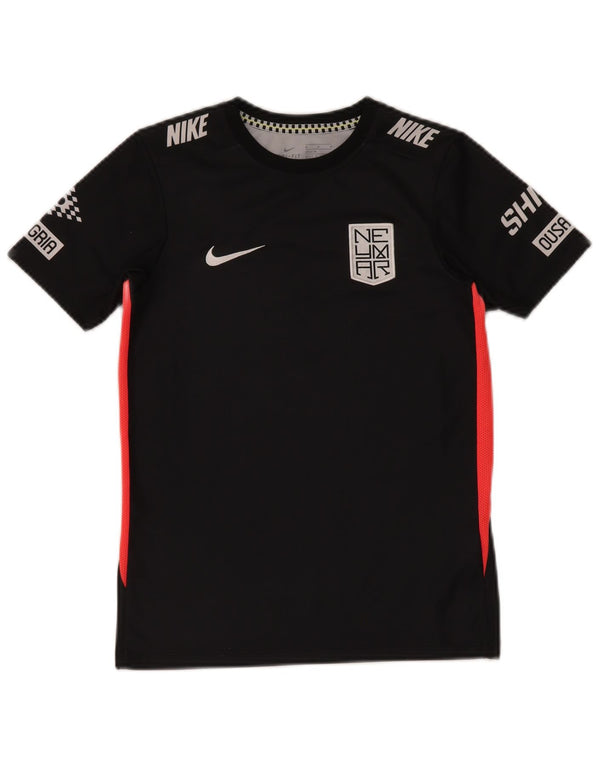 NIKE Boys Mercurial Graphic T-Shirt Top 10-11 Years Medium Black Polyester
