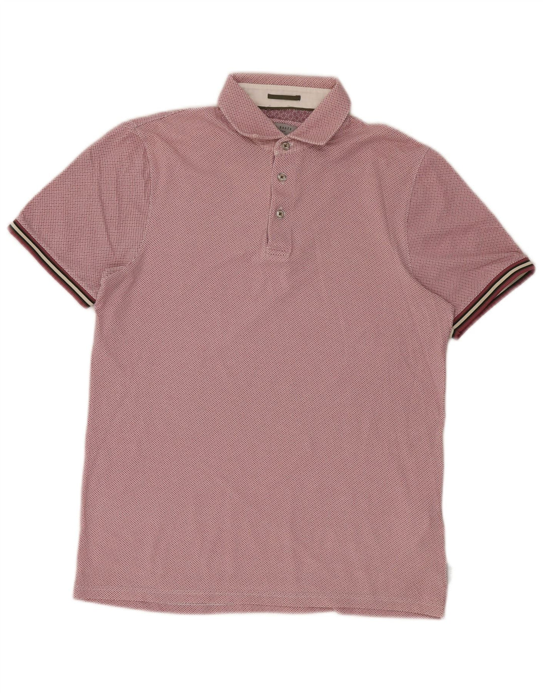 Ted Baker Mens Polo Shirt Size 2 Small Pink Spotted Cotton
