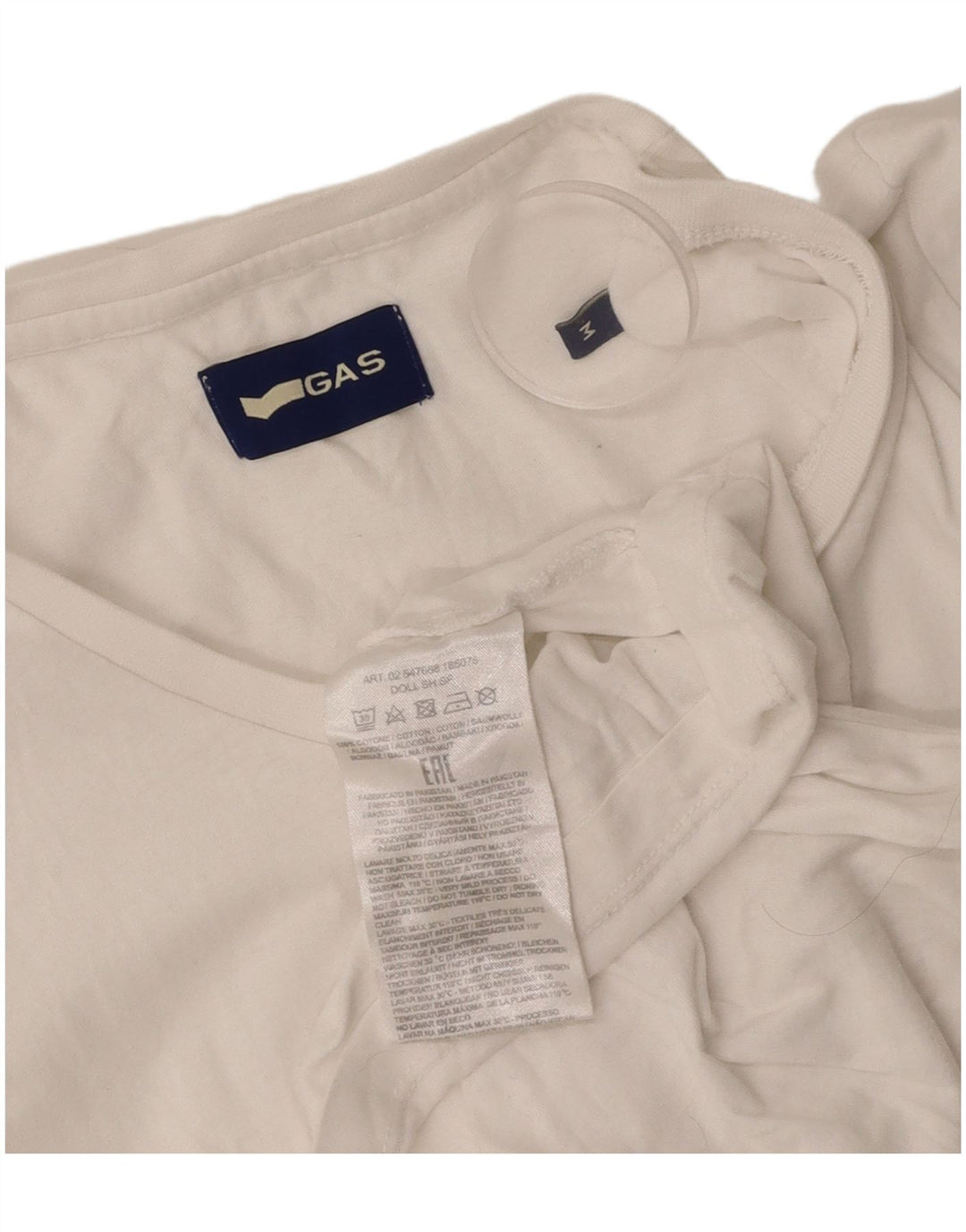 GAS Womens T-Shirt Top UK 12 Medium White Cotton