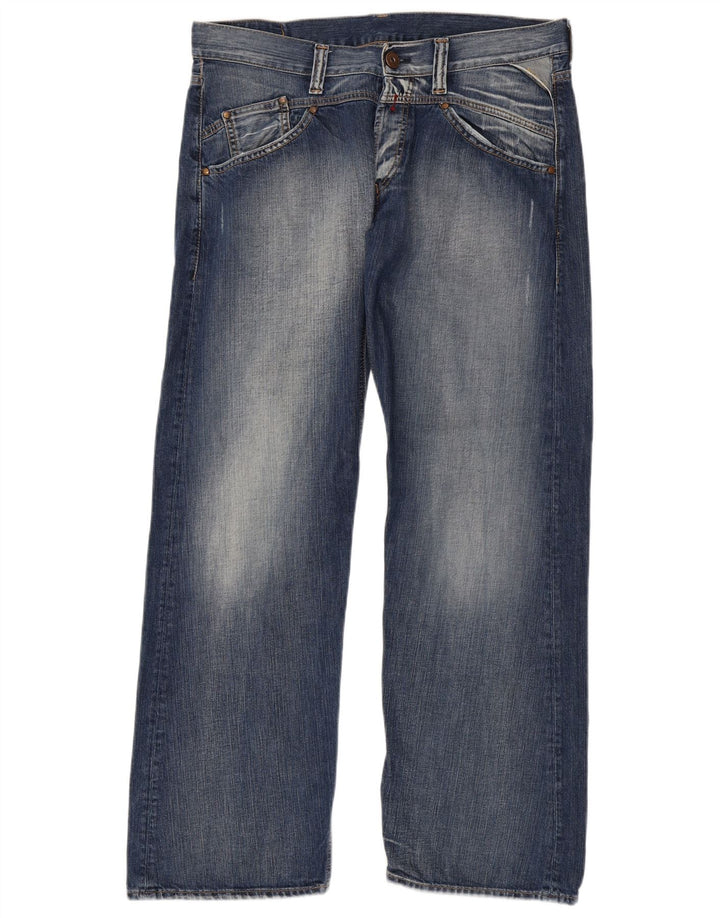 REPLAY Mens Straight Jeans W36 L34  Blue Cotton