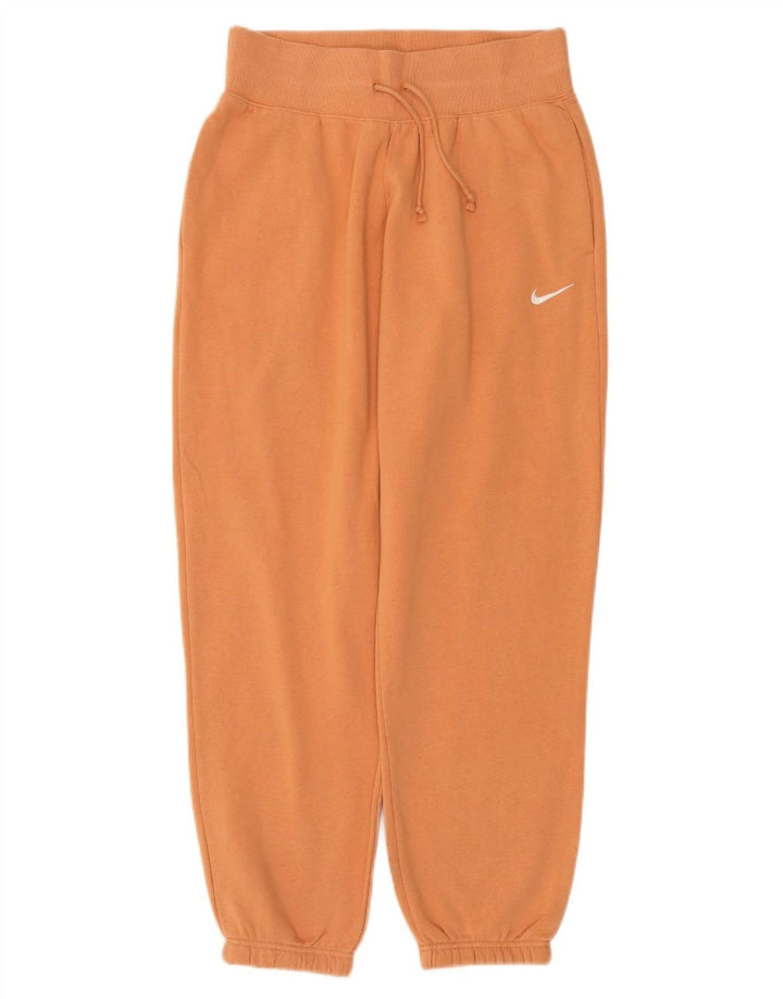 Nike Womens Tracksuit Trousers Joggers UK 14 Medium  Orange Cotton