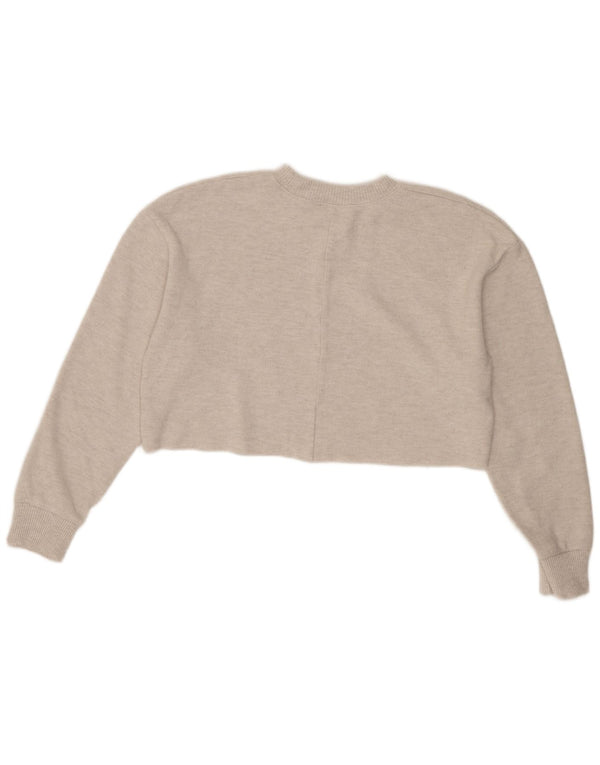 Zara Womens Crop Blouse Top UK 14 Medium Beige