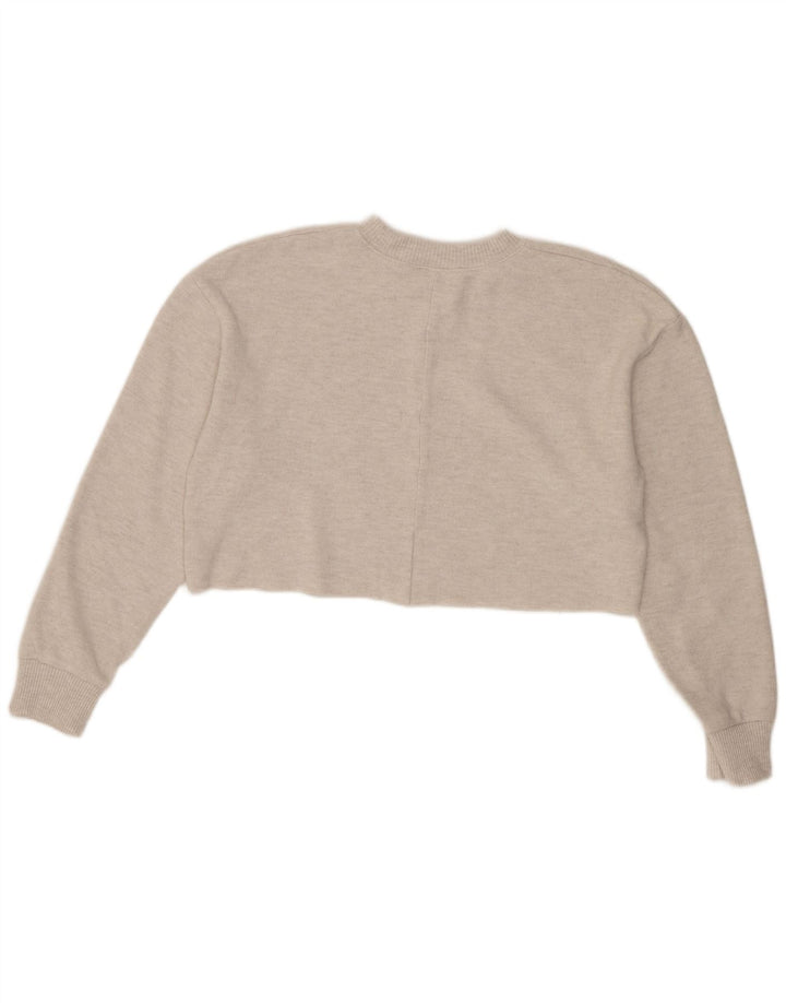 Zara Womens Crop Blouse Top UK 14 Medium Beige