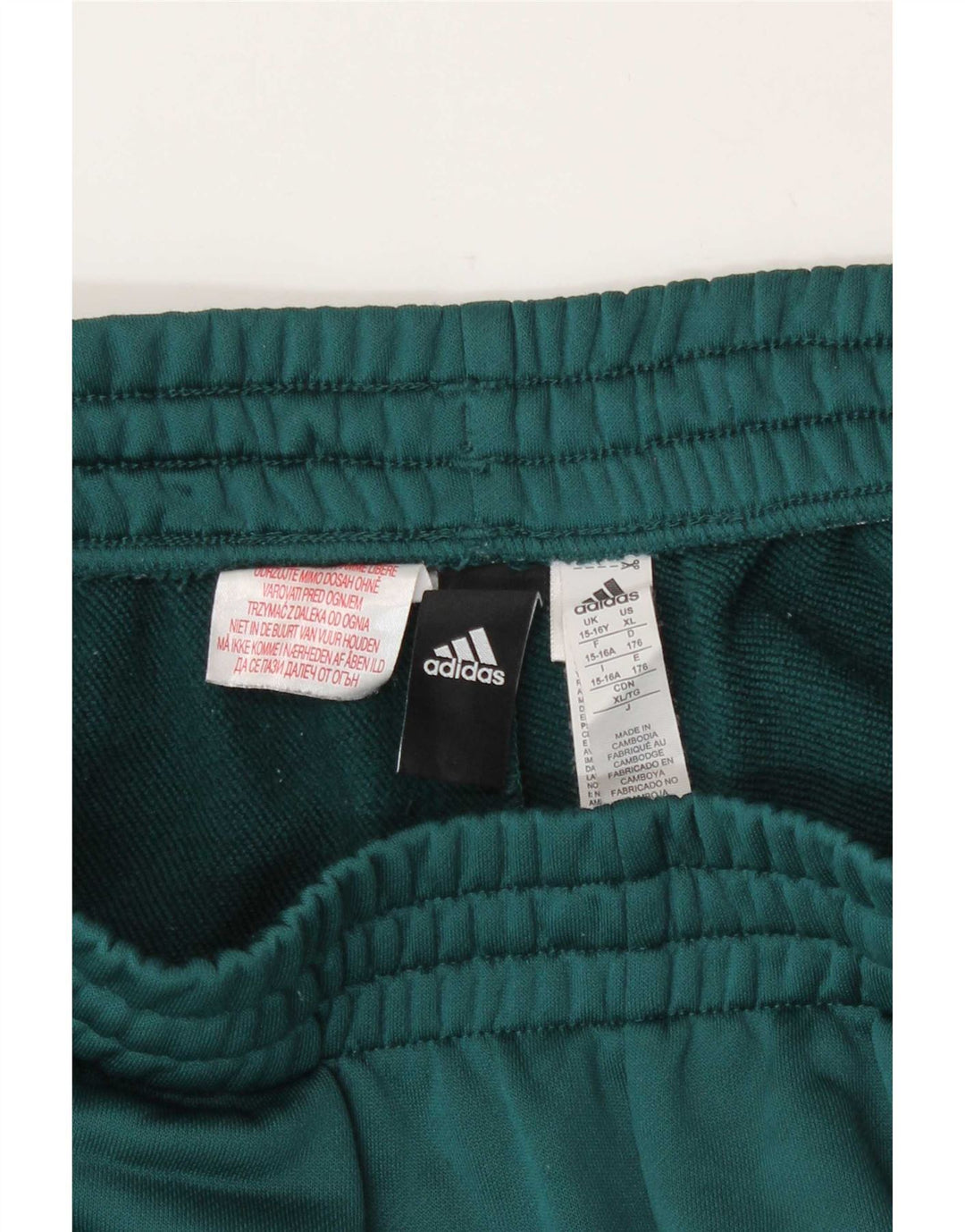 Adidas Boys Sport Shorts 15-16 Years Green Polyester