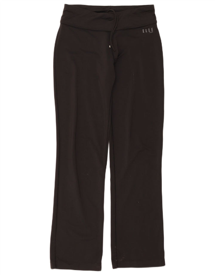 ELLE SPORT Womens Tracksuit Trousers UK 12 Medium Black Polyester