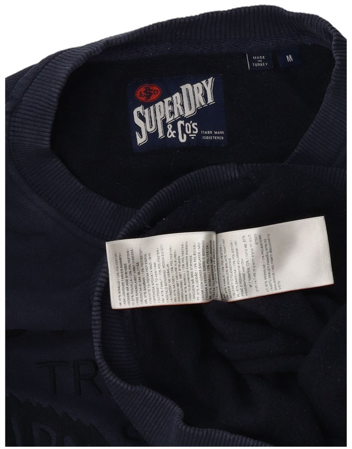 Superdry Mens Graphic Sweatshirt Jumper Medium Navy Blue Cotton
