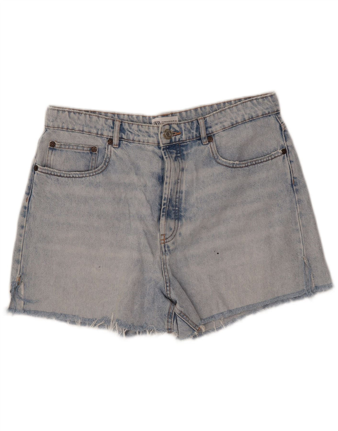 ZARA Womens Denim Shorts EU 46 2XL W36 Blue