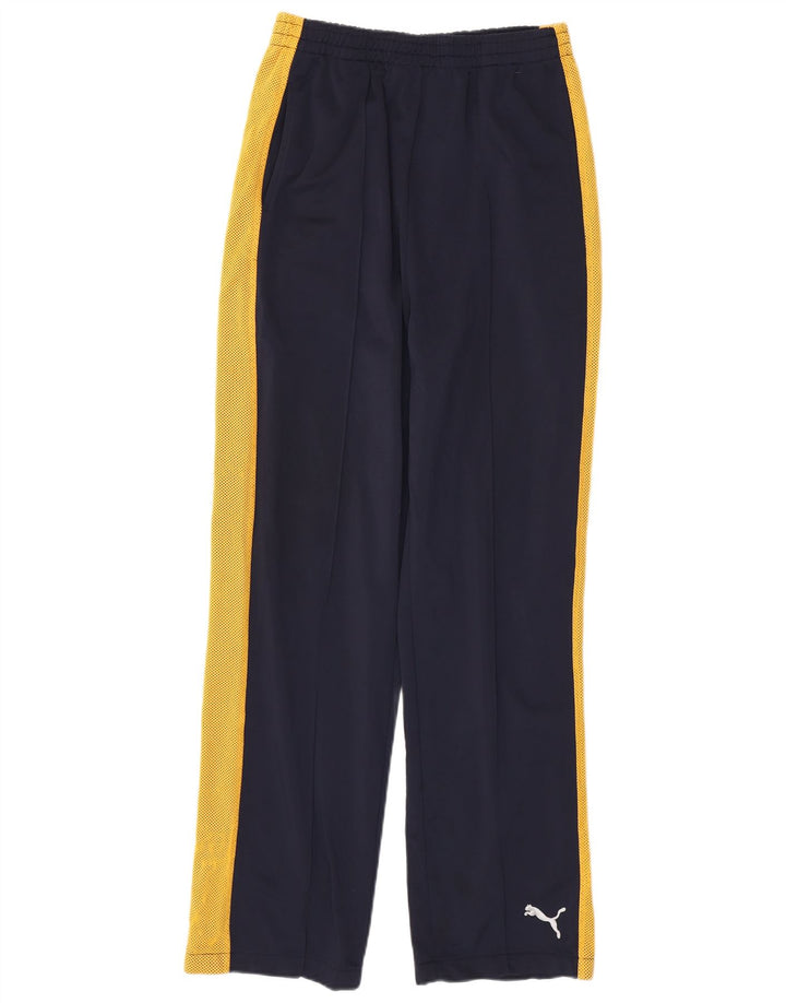 PUMA Boys Tracksuit Trousers 13-14 Years XL Navy Blue Colourblock
