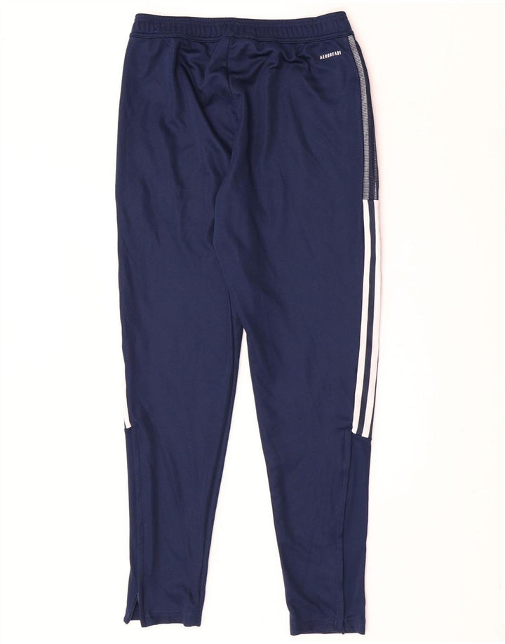 Adidas Mens Aeroready Tracksuit Trousers Small Navy Blue Polyester