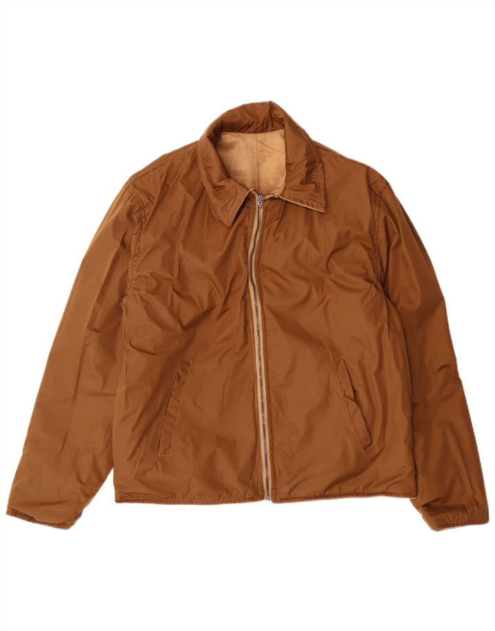 VINTAGE Womens Reversible Jacket UK 18 XL Brown