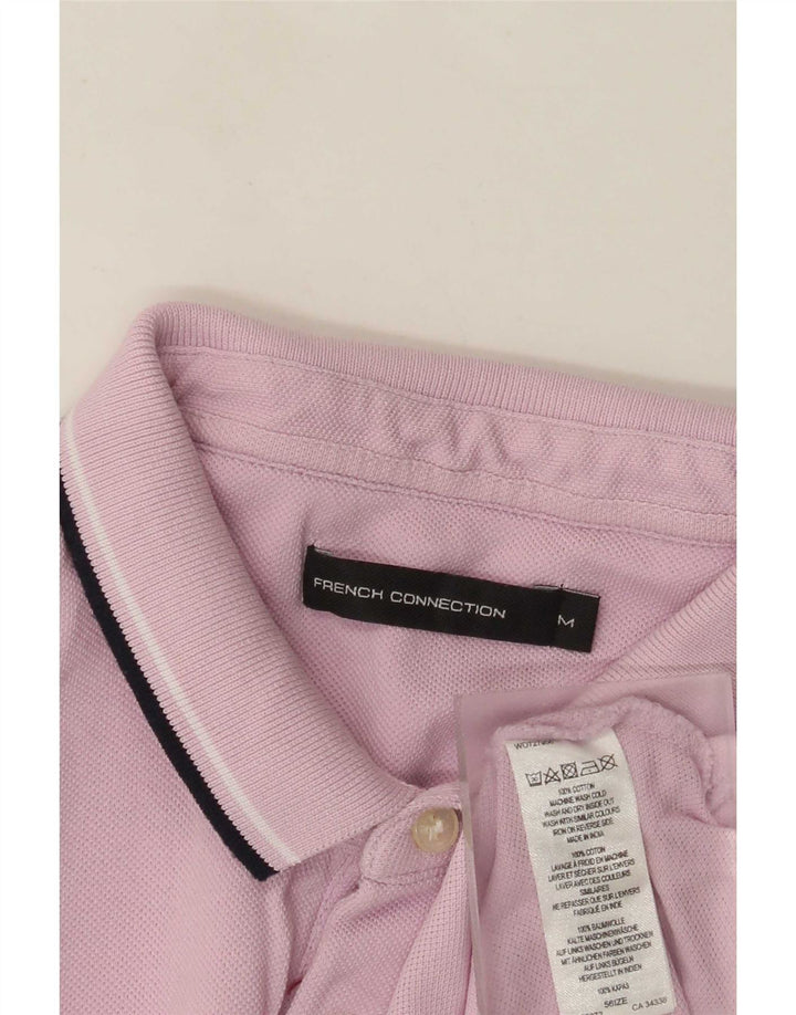 French Connection Mens Regular Fit Polo Shirt Medium Pink Cotton