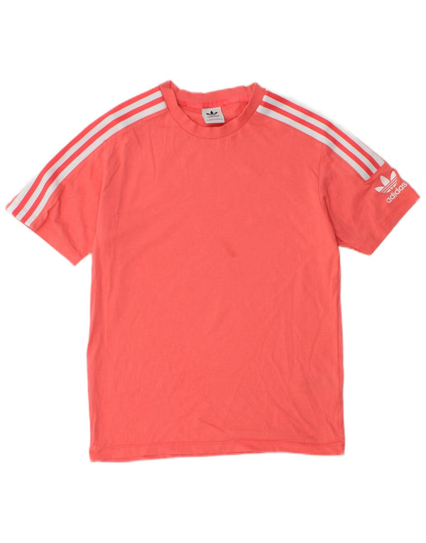 Adidas Womens T-Shirt Top UK 14 Medium Pink Cotton