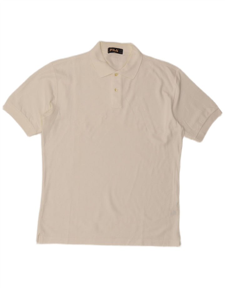 Fila Mens Tall Polo Shirt Large White Cotton