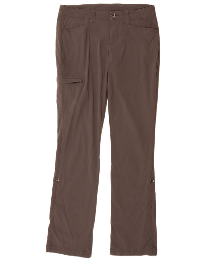 Eddie Bauer Womens Straight Cargo Trousers US 2 XS W28 L31 Grey Nylon