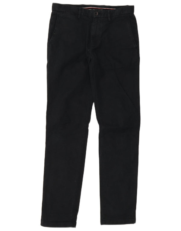 Tommy Hilfiger Mens Straight Chino Trousers W30 L32 Navy Blue Cotton
