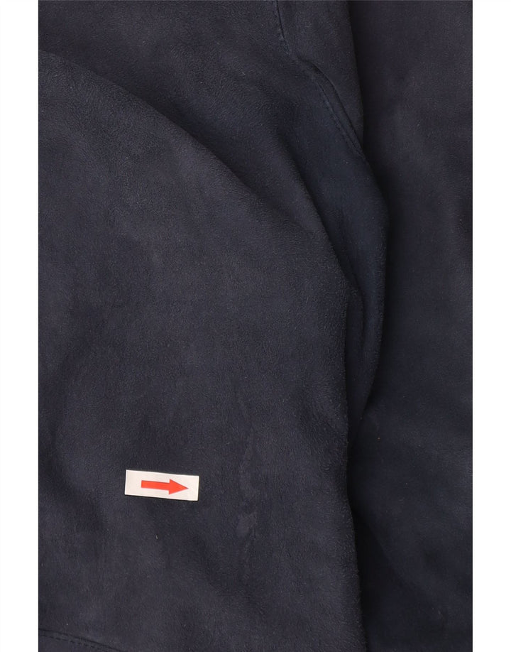 Umberto Olivieri Womens Suede Jacket IT 46 Large Navy Blue