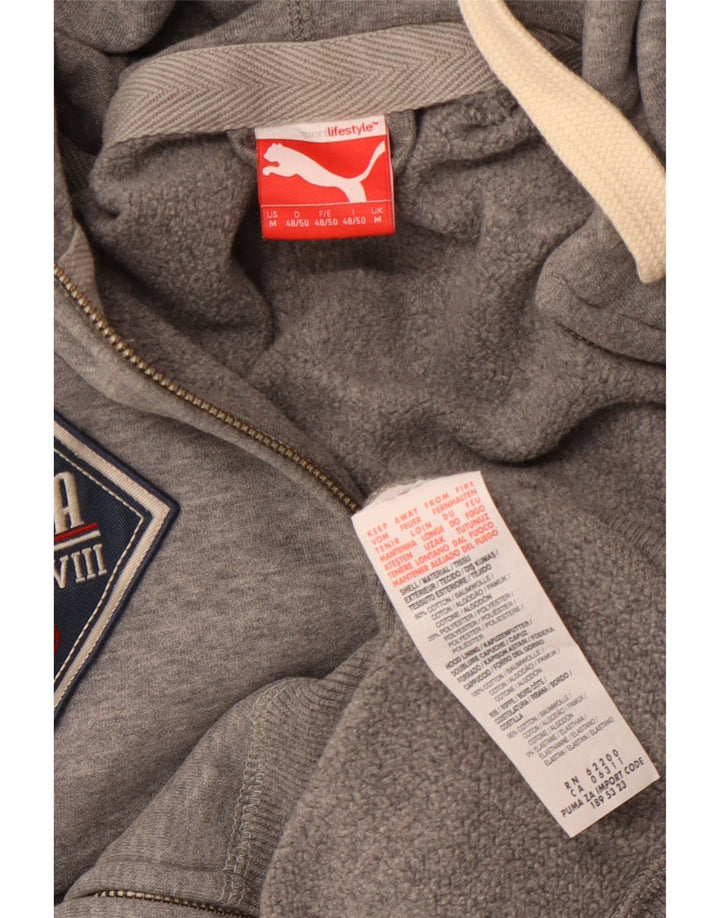 PUMA Mens Zip Hoodie Sweater Medium Grey Cotton
