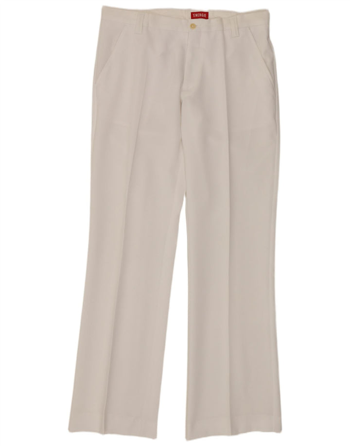Energie Mens Straight Chino Trousers W36 L34 White Polyester