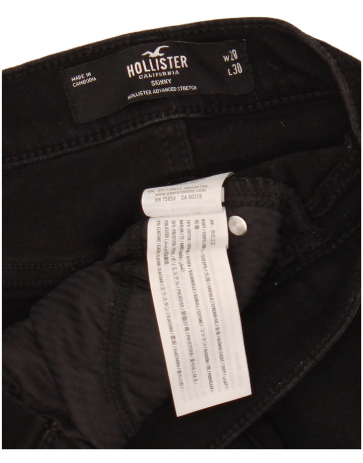 HOLLISTER Womens Skinny Jeans W28 L30 Black Cotton
