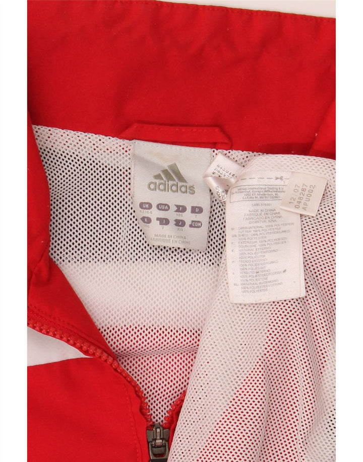 Adidas Mens Tracksuit Top Jacket UK 42/44 Large Red Colourblock Polyester