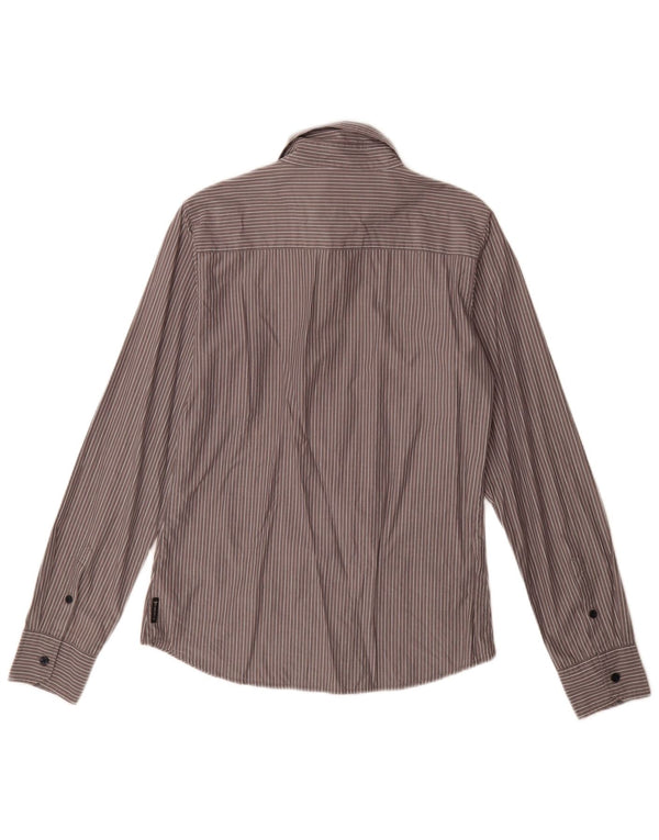 Armani Junior Boys Shirt 15-16 Years Grey Pinstripe Cotton