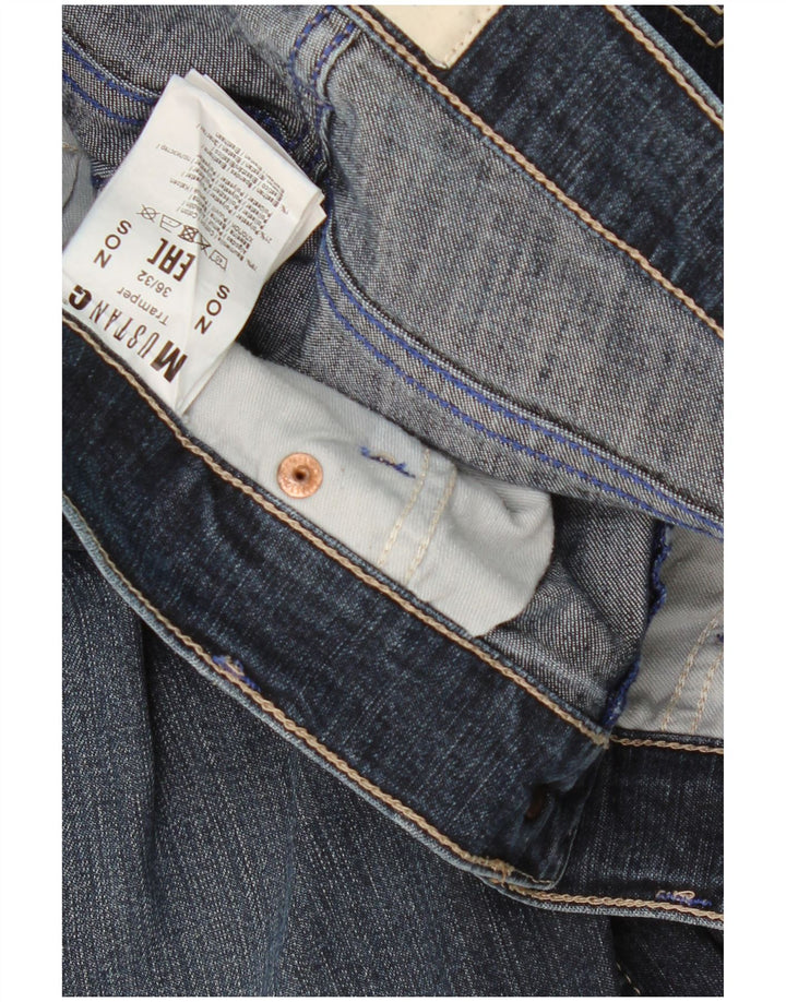 MUSTANG Mens Tramper Slim Jeans W36 L32 Navy Blue Cotton