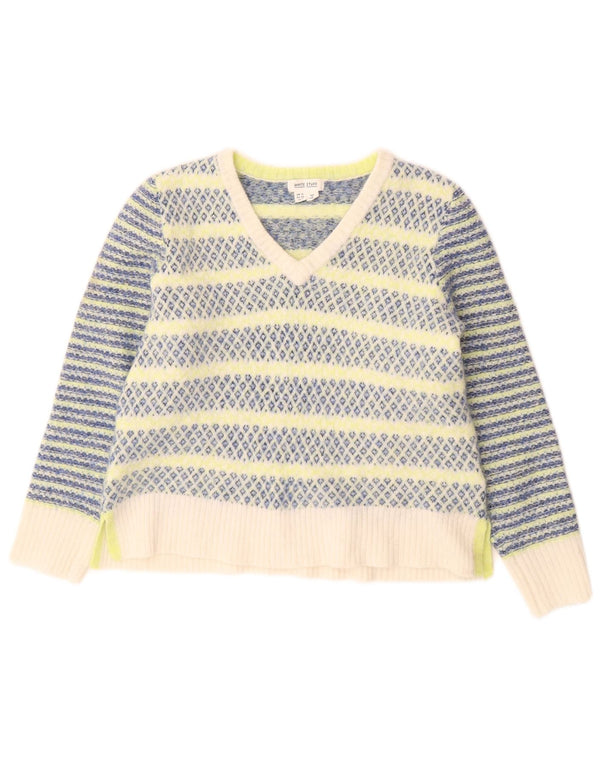 White Stuff Womens V-Neck Jumper Sweater UK 12 Medium Multicoloured