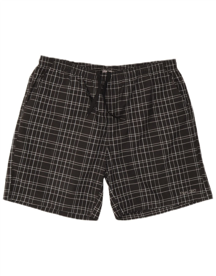 Reebok Mens Swimming Shorts 2XL  Black Check Polyester