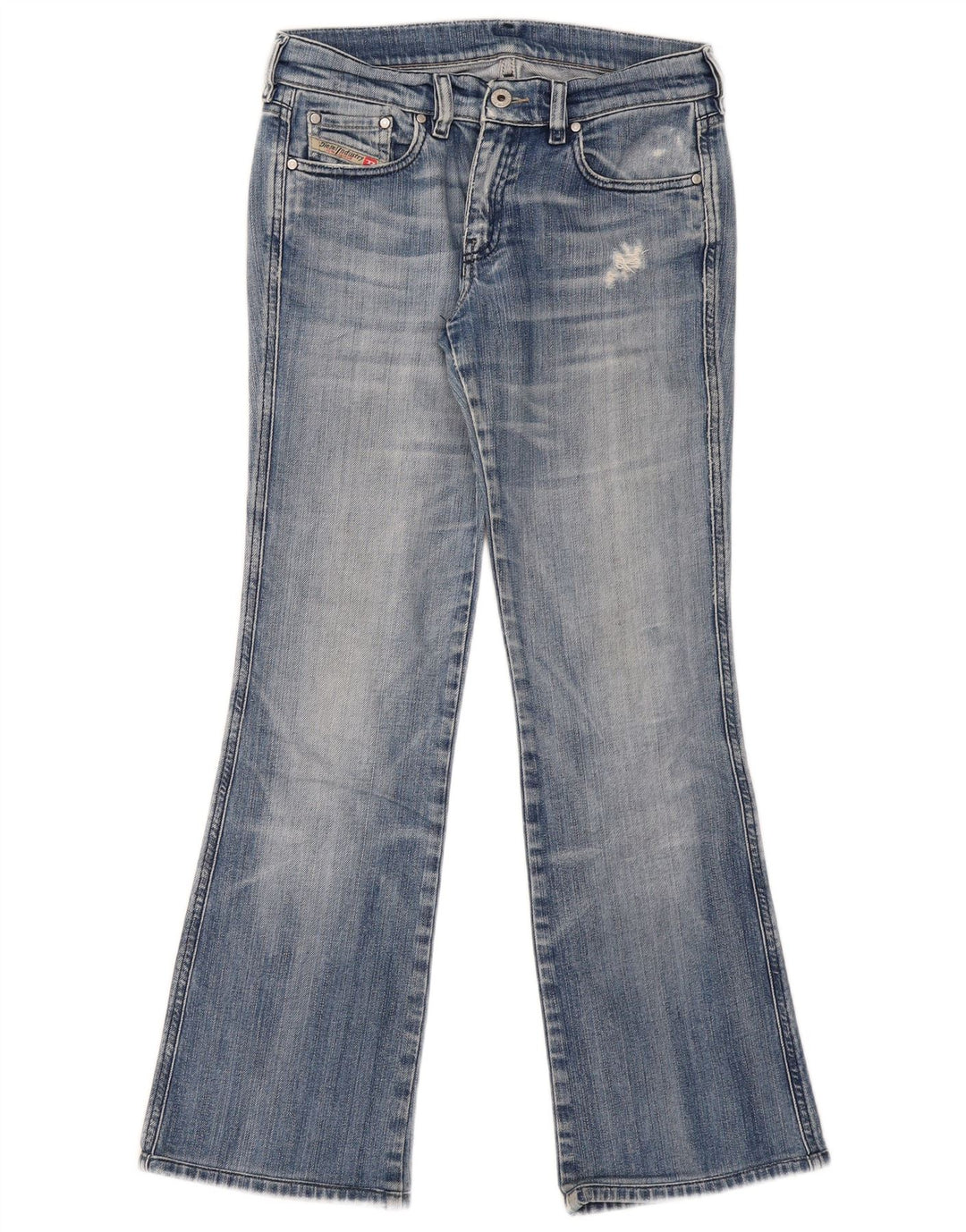 Diesel Womens Distressed Bootcut Jeans W29 L29 Blue Cotton
