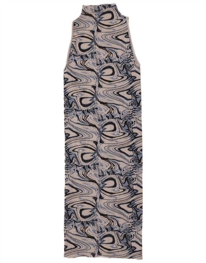 Zara Womens Abstract Pattern Sleeveless Bodycon Dress UK 4 XS Multicoloured