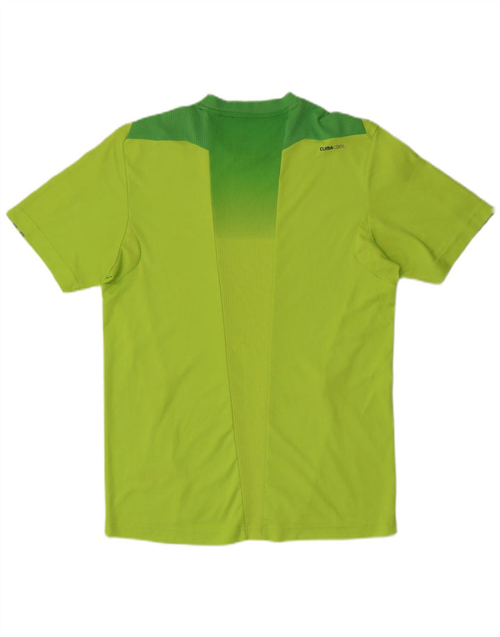 Adidas Mens Climacool T-Shirt Top Medium Green Colourblock Polyester